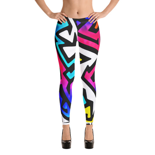 Flowing Colorful Tribe Art Leggings